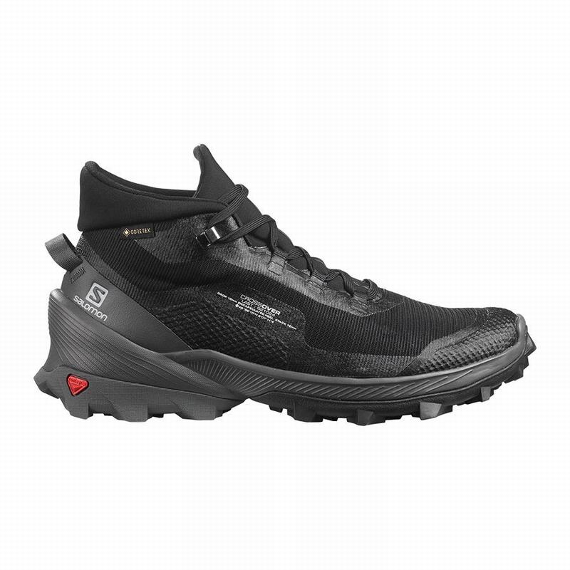 Salomon Israel CROSS OVER CHUKKA GORE-TEX - Womens Hiking Shoes - Black (IRHB-29470)